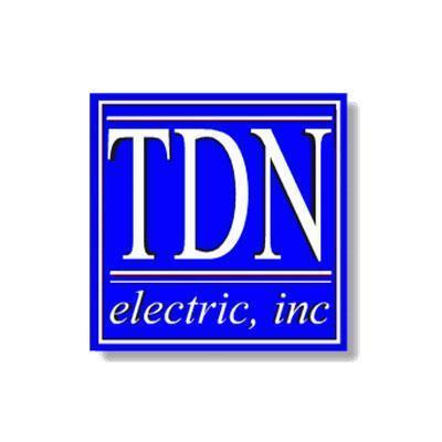A blue and white logo displays the text "TDN" in large letters above "electric, inc" in smaller script, all within a square border.
