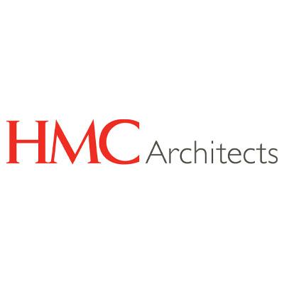 Logo displaying bold red letters "HMC" followed by gray letters spelling "Architects" against a plain white background.