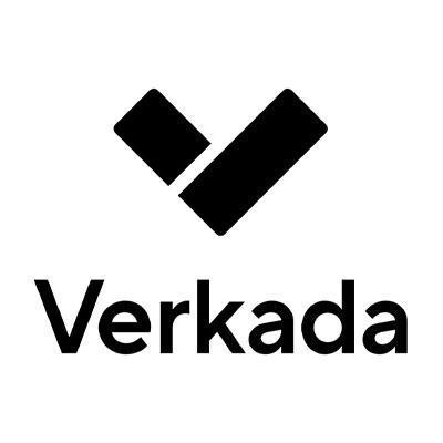 A black stylized logo resembling a checkmark, with the text "Verkada" beneath it, set against a white background.